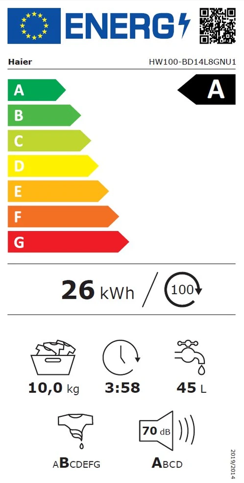 Skalbimo mašina Haier HW100BD14L8GNU1S