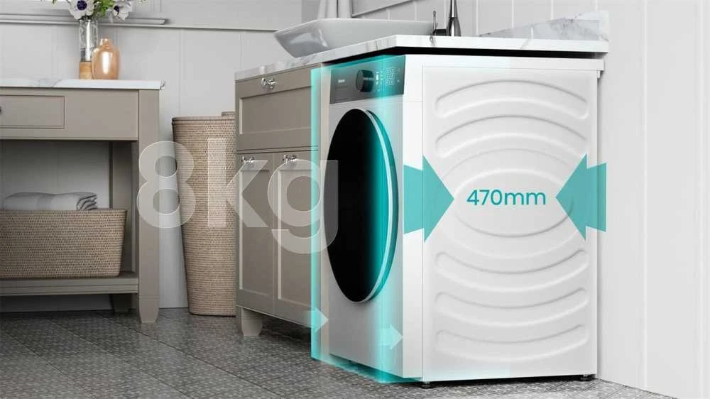 Skalbimo mašina su džiovinimo funkcija Hisense WD5I8043BWF, 8kg / 5kg