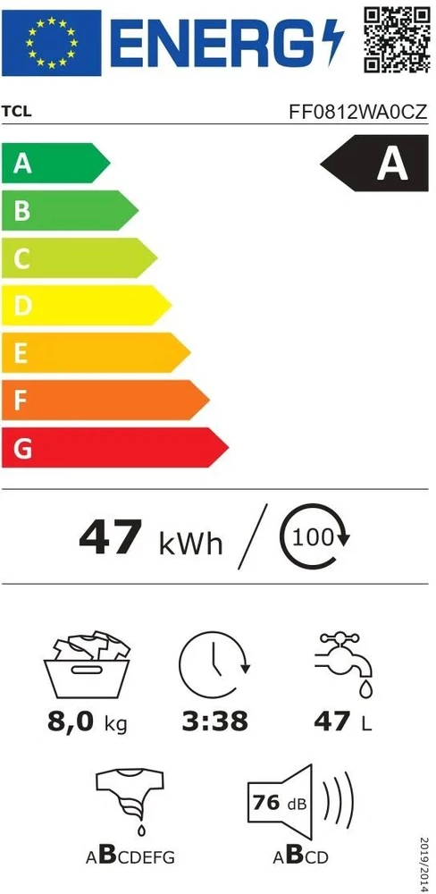 Skalbimo mašina TCL FF0812WA0CZ