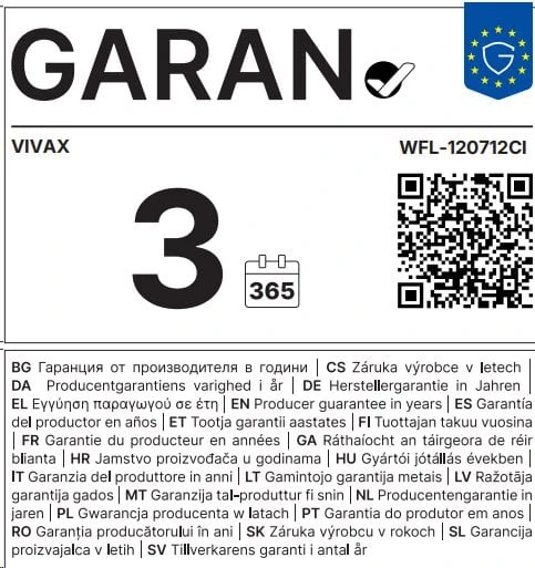 Skalbimo mašina VIVAX WFL-120712CI