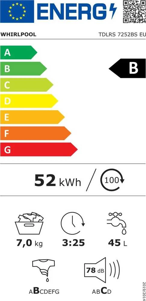 Skalbimo mašina Whirlpool TDLRS 7252BS EU