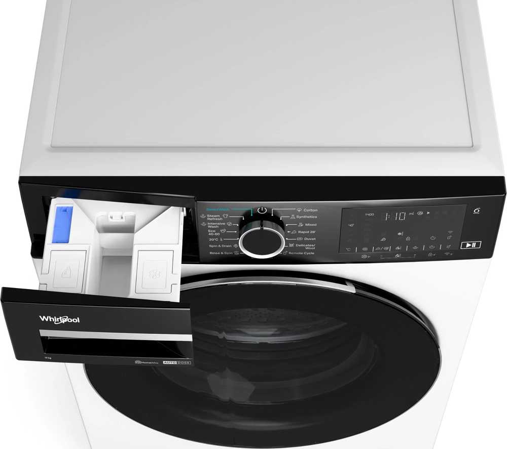 Whirlpool | Skalbimo mašina | WPM 07W ADS EE | Front loading | Energy efficiency class A | Skalbimo talpa 10 kg | 1400 RPM | Gylis 58 cm | Plotis 60 cm | Ekranas | Digital | Steam function | Baltas