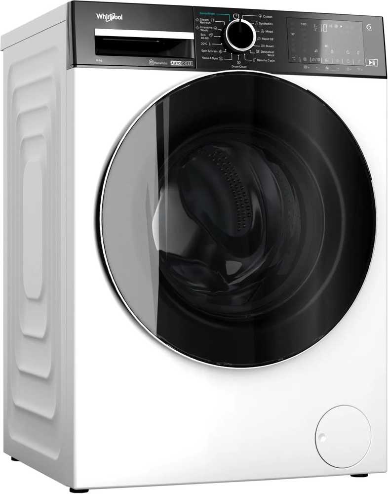 Whirlpool | Skalbimo mašina | WPM 07W ADS EE | Front loading | Energy efficiency class A | Skalbimo talpa 10 kg | 1400 RPM | Gylis 58 cm | Plotis 60 cm | Ekranas | Digital | Steam function | Baltas