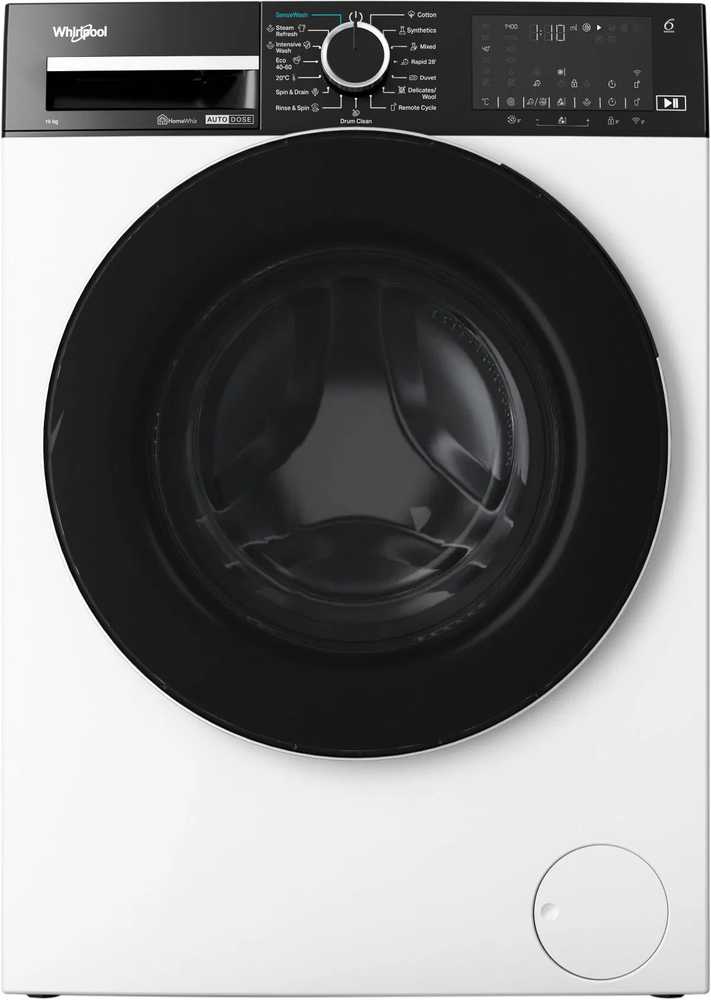 Whirlpool | Skalbimo mašina | WPM 07W ADS EE | Front loading | Energy efficiency class A | Skalbimo talpa 10 kg | 1400 RPM | Gylis 58 cm | Plotis 60 cm | Ekranas | Digital | Steam function | Baltas