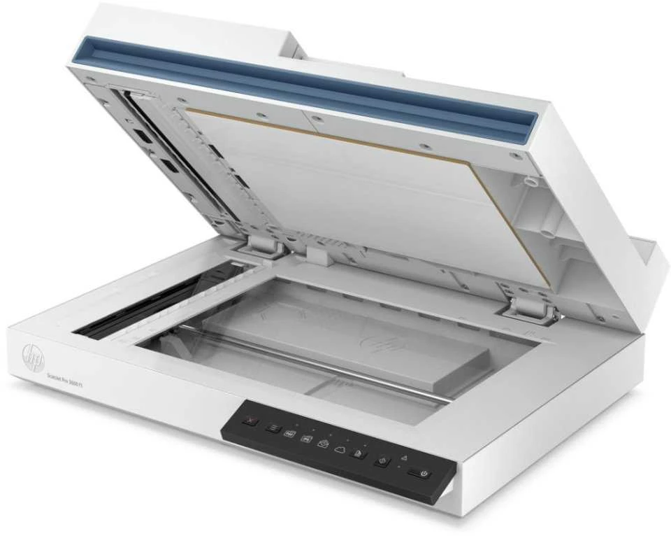 Skeneris Hewlett Packard (HP) „HP ScanJet Pro 3600 f1“ skaitytuvas – A4 spalvotas 600 dpi, plokščias nuskaitymas, automatinis dokumentų tiektuvas, automatinis dvipusis, OCR / nuskaitymas į tekstą, 30 ppm, 4000 puslapių per dieną