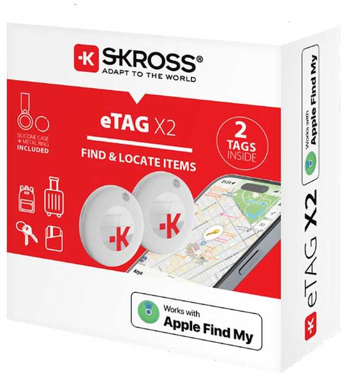 Daiktų ieškiklis eTag (veikia su iPhone bei iPad "FindMy" programėle) (2vnt pakuotė( SKROSS