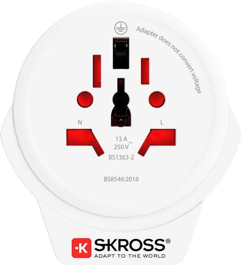 Adapteris Schuko kištukas - universalus lizdas 230V 16A su USB 5V 2.4A SKROSS