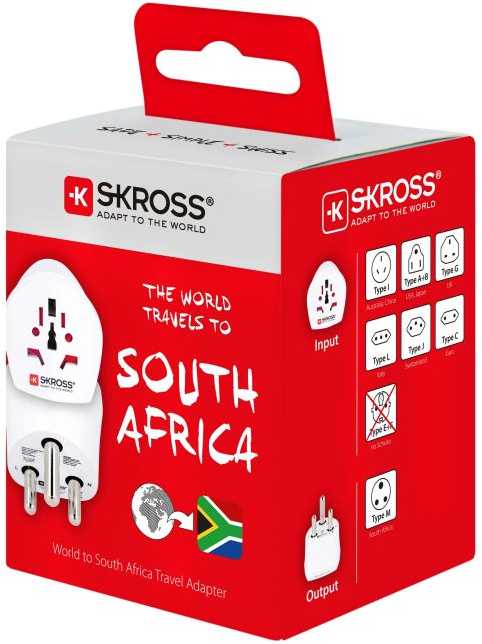 SKROSS kelioninis adapteris Pietų Afrikai + Afrikai + Artimiesiems Rytams (M tipo)