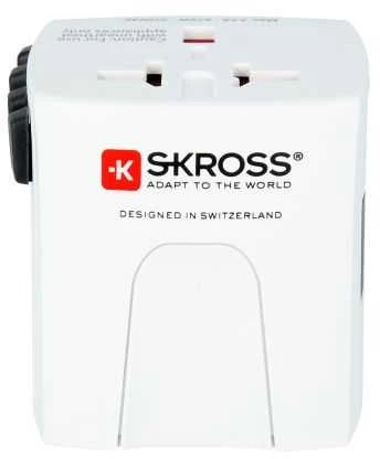 Kelioninis tinklo adapteris 230V 2.5A MUV micro kištukai AU/CN/UK/US/IT - lizdas EU (be įžeminimo) SKROSS