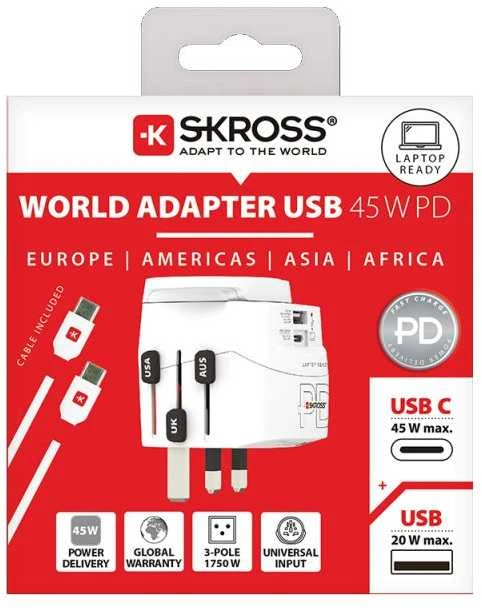 Carruzzo Skross 1.302474 maitinimo kištukų adapteris Universalus Balta
