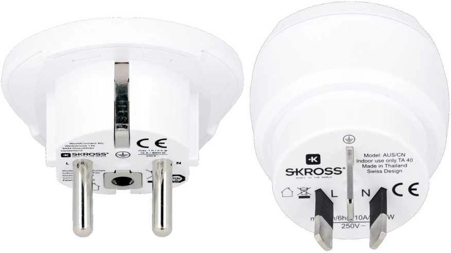 SKROSS Combo Country Adapteris World Australia/China (10A) kelioninis adapteris 1500210-E