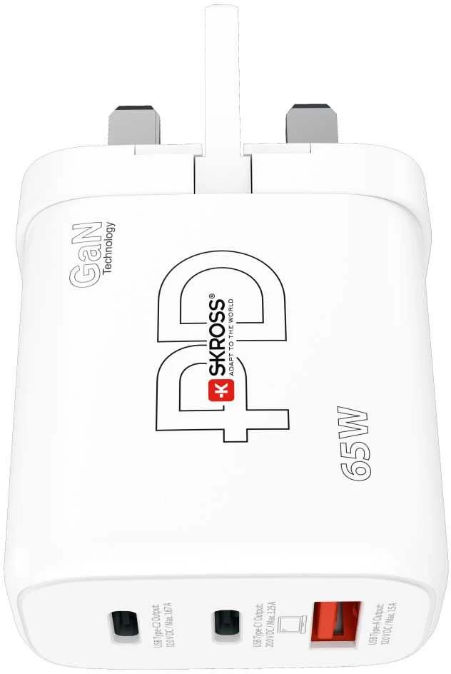 SKROSS GaN greito įkrovimo adapteris, JK, baltas