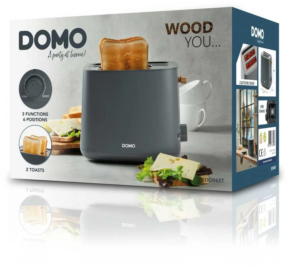 Skrudintuvas DOMO DO965T dviem griežinėliams Wood You