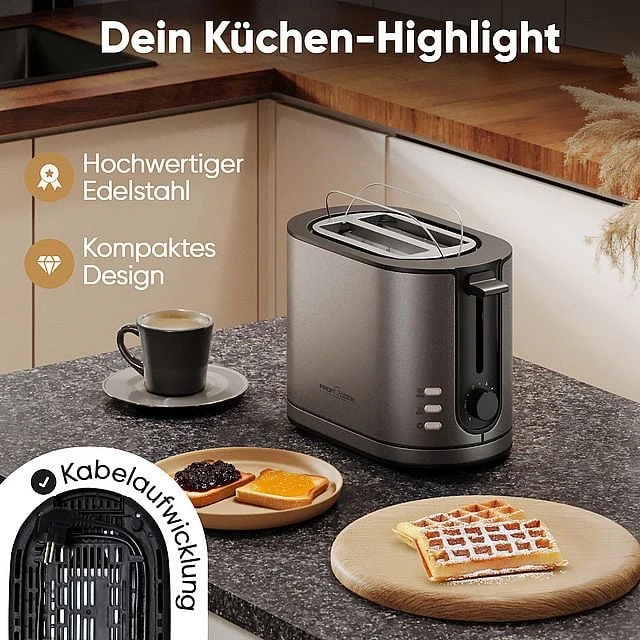 Skrudintuvas Profi Cook ProfiCook PC-TA 1291 2 griežinėliai(-ių) 950 W Antracito spalvos