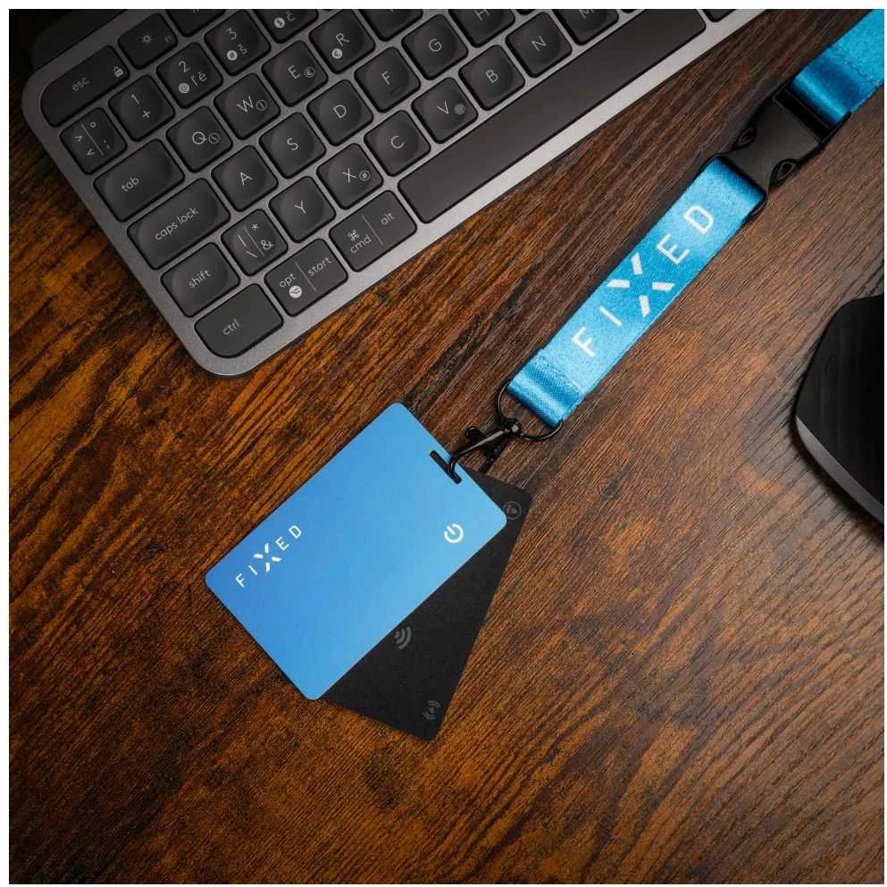 Smart tracker FIXED Tag Card 2 su funkcija Find My, belaidės ładowanie, mėlyna