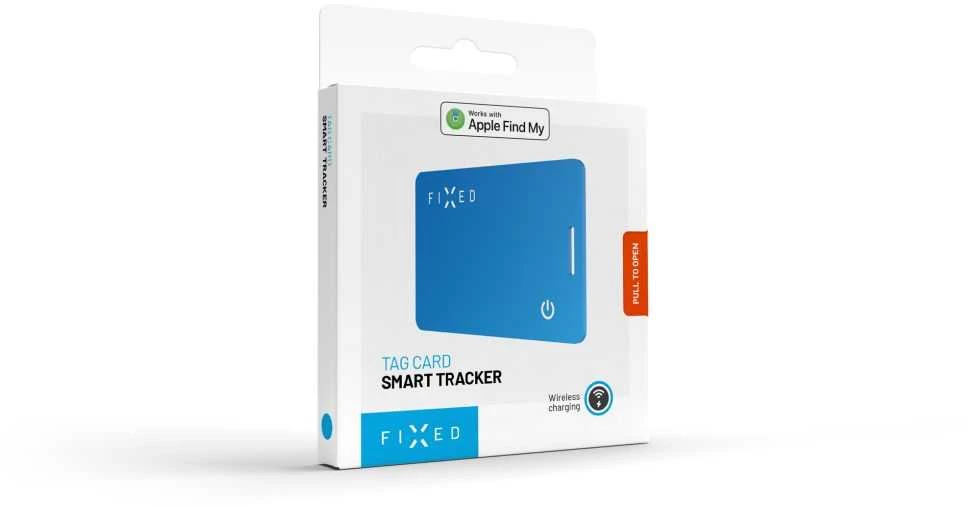 Smart tracker FIXED Tag Card 2 su funkcija Find My, belaidės ładowanie, mėlyna
