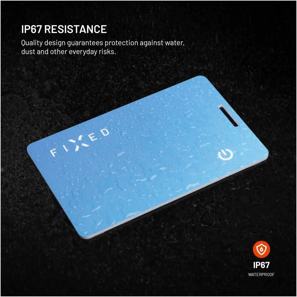 Smart tracker FIXED Tag Card 2 su funkcija Find My, belaidės ładowanie, mėlyna