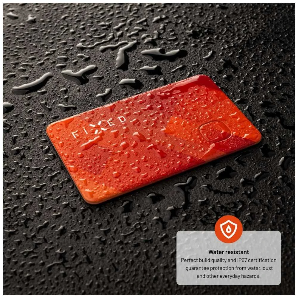 Fixed Smart tracker FIXED Tag Card su obsługą Find My, bezdrátowe nabíjenie, oranżowy