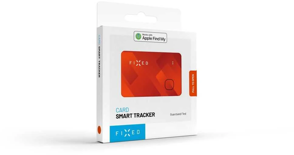 Fixed Smart tracker FIXED Tag Card su obsługą Find My, bezdrátowe nabíjenie, oranżowy