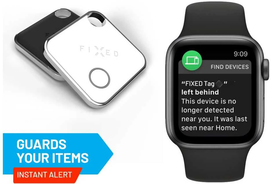 FIXED Smart tracker Tag su Apple Find My palaikymu (2 vnt) juoda+balta