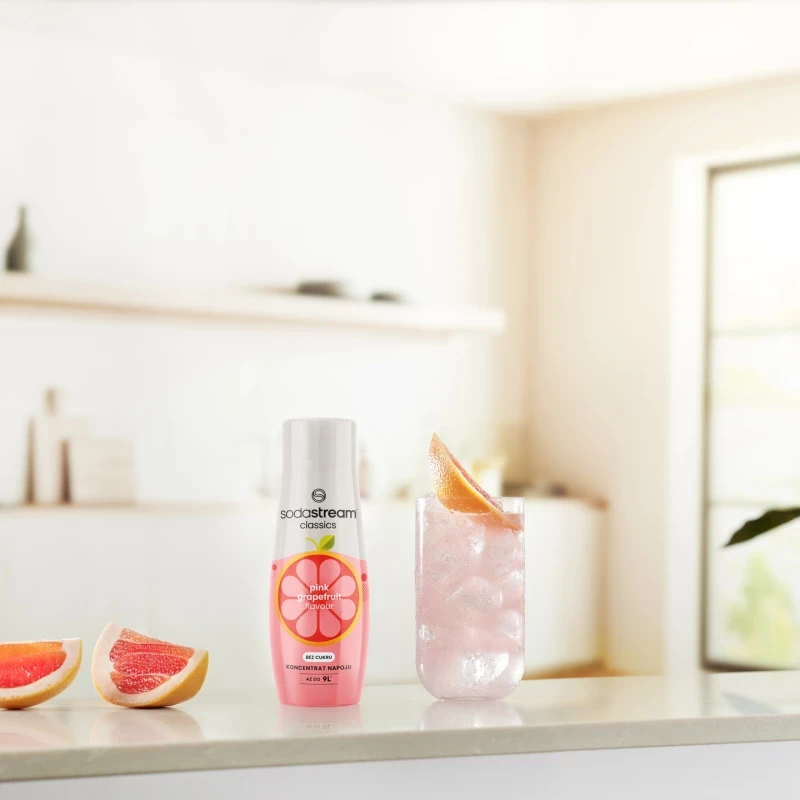 Becukris rožinių greipfrutų skonio sirupas SodaStream Classics Pink Grapefruit Zero, 440 ml