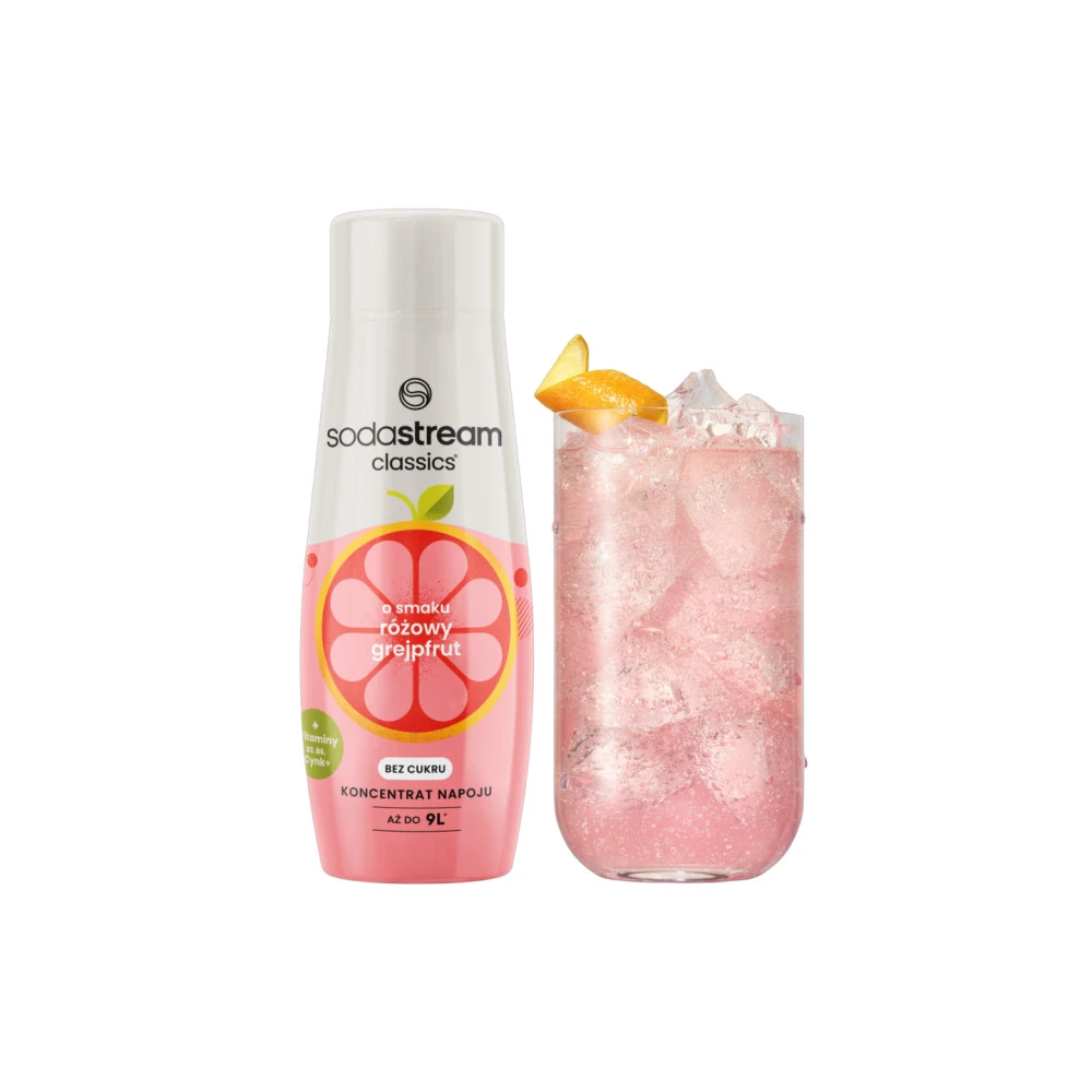 Becukris rožinių greipfrutų skonio sirupas SodaStream Classics Pink Grapefruit Zero, 440 ml