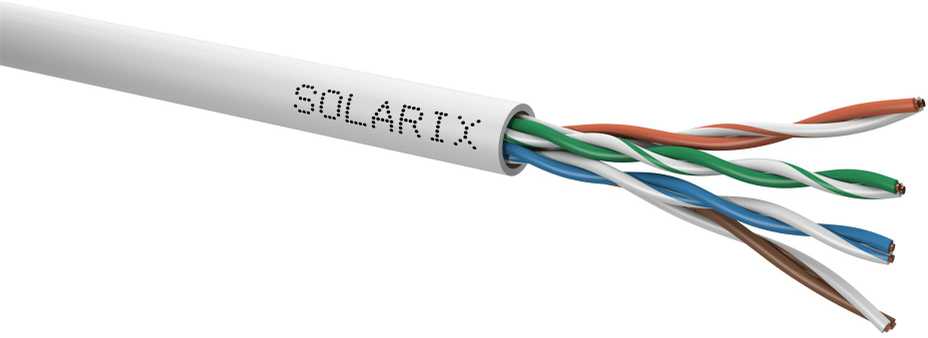 Instaliacinis kabelis Solarix CAT5E UTP PVC Eca 500m/dėž. SXKD-5E-UTP-PVC Solarix