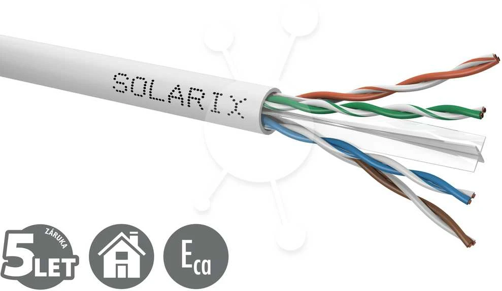 Montavimo kabelis Solarix UTP, Cat6, laidas, PVC, dėžutė 100m SXKD-6-UTP-PVC