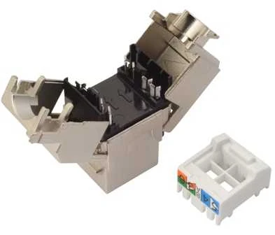 Solarix MULTIPACK 24 vnt - Keystone CAT5E STP RJ45 savaime pjaunantis SXKJ-5E-STP-BK-SA