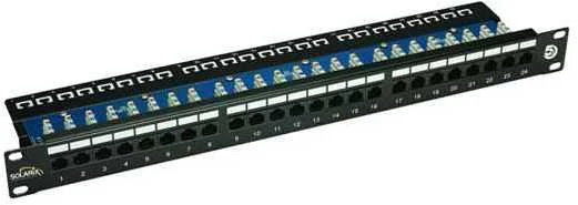 SX24L-5E-UTP-BK 19" jungiamoji panelė „Solarix“ 24 x RJ45 CAT5E UTP su 1U juostele