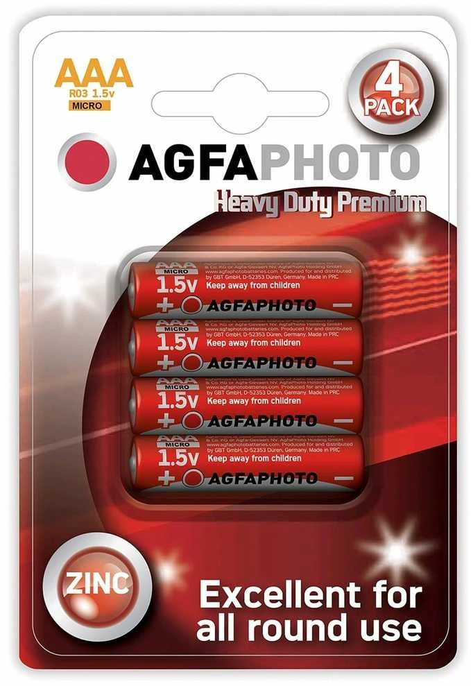 Solight „AgfaPhoto“ AAA cinko baterijos, lizdinėje pakuotėje, 4 vnt.