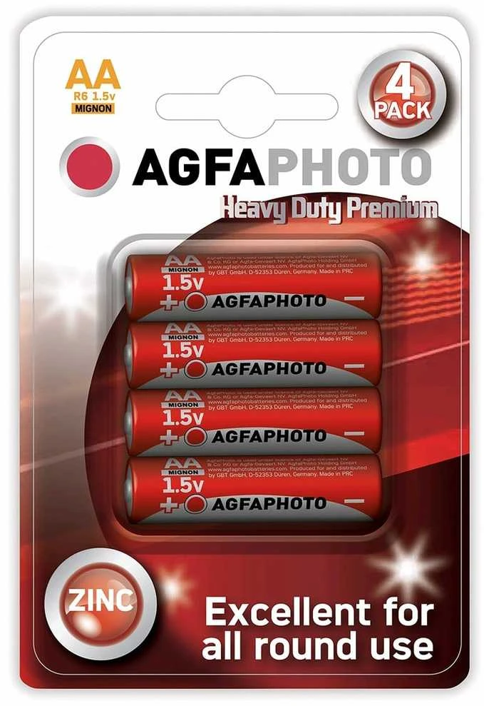 Solight „AgfaPhoto“ cinko AA baterijos, lizdinėje pakuotėje, 4 vnt.