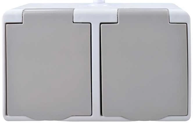 Solight 5B308 dvojzásuvka do vlhka IP54 pilka