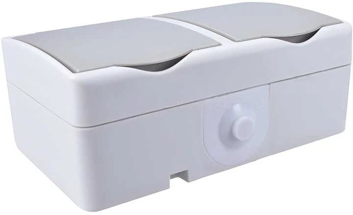 Solight 5B308 dvojzásuvka do vlhka IP54 pilka