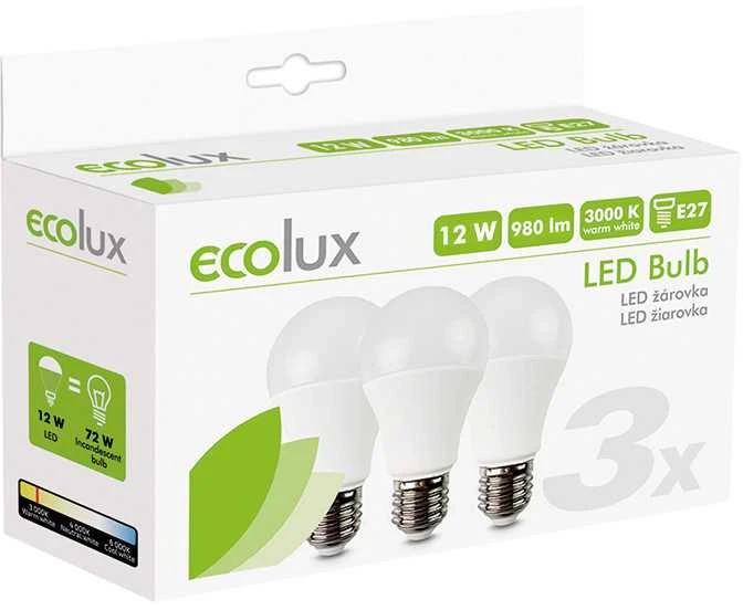 Solight ECOLUX LED lemputė 3 pak. 12W
