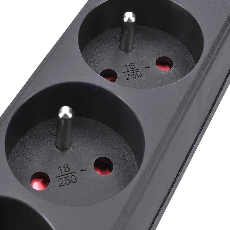 Solight extension lead, 3 sockets, juodas, 2m