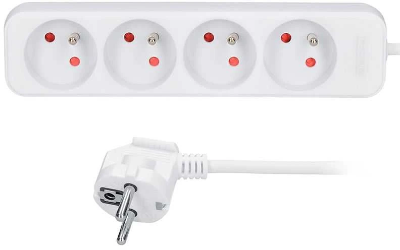 Solight ilgintuvas, 4 lizdai, baltas, 1,5m