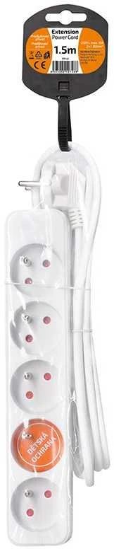 Solight ilgintuvas 5 lizdai 1,5 m baltas