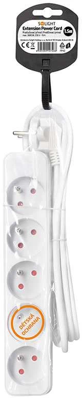 Solight ilgintuvas 5 lizdai 1,5 m baltas