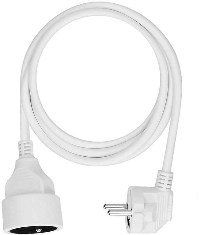 Solight prailginimo laidas - jungtis, 1 lizdas, 1,5m, 3 x 1mm2, baltas