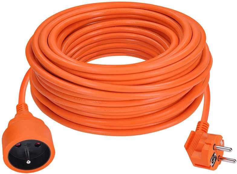 Solight prailginimo laidas - jungtis, 1 lizdas, 25m, 3 x 1,5mm2, oranžinis