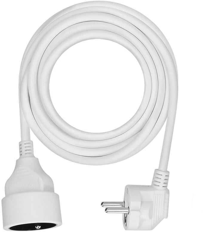 Solight prailginimo laidas - jungtis, 1 lizdas, 5m, 3 x 1mm2, baltas
