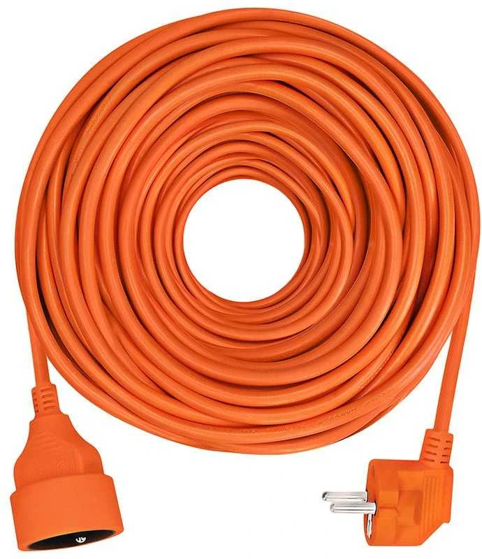 Solight prailginimo laidas - jungtis, 1 lizdas, 20m, 3 x 1,5mm2, oranžinis