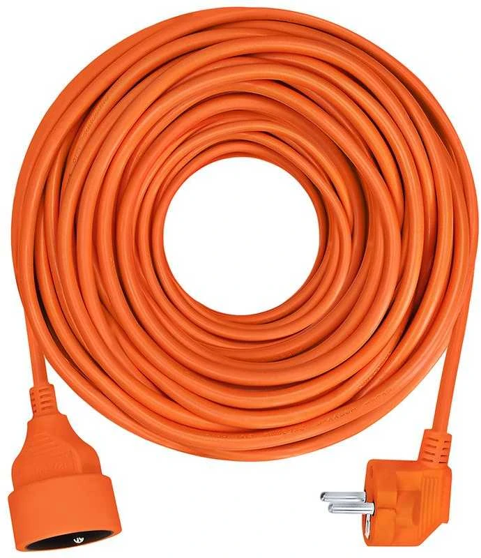 Solight prailginimo laidas - jungtis, 1 lizdas, 10m, 3 x 1mm2, oranžinis