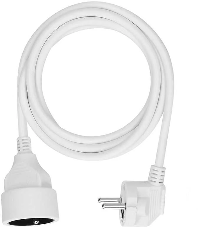 Solight prailginimo laidas - jungtis, 1 lizdas, 2m, 3 x 1mm2, baltas
