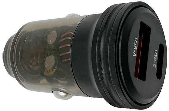 Solight automobilinio įkroviklio adapteris 30W USB-C + A, juodas