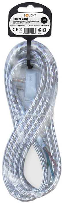 Solight flekso kabelis, 3x 0,75mm2, pintas, 3m