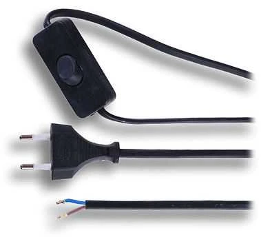 Solight PF18 flekso laidas 3m plokščias - jungiklis - juodas