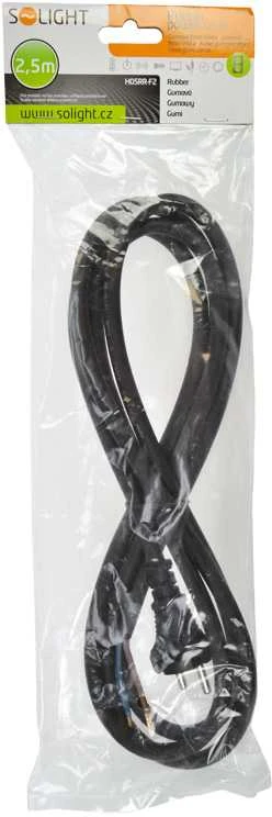 Solight flekso kabelis, 2x 1,5mm2, guminis, juodas, 2,5m