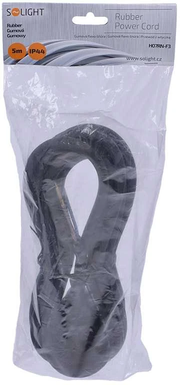 Solight flexo cable, 3x 1,5mm2, rubber, juodas, 5m